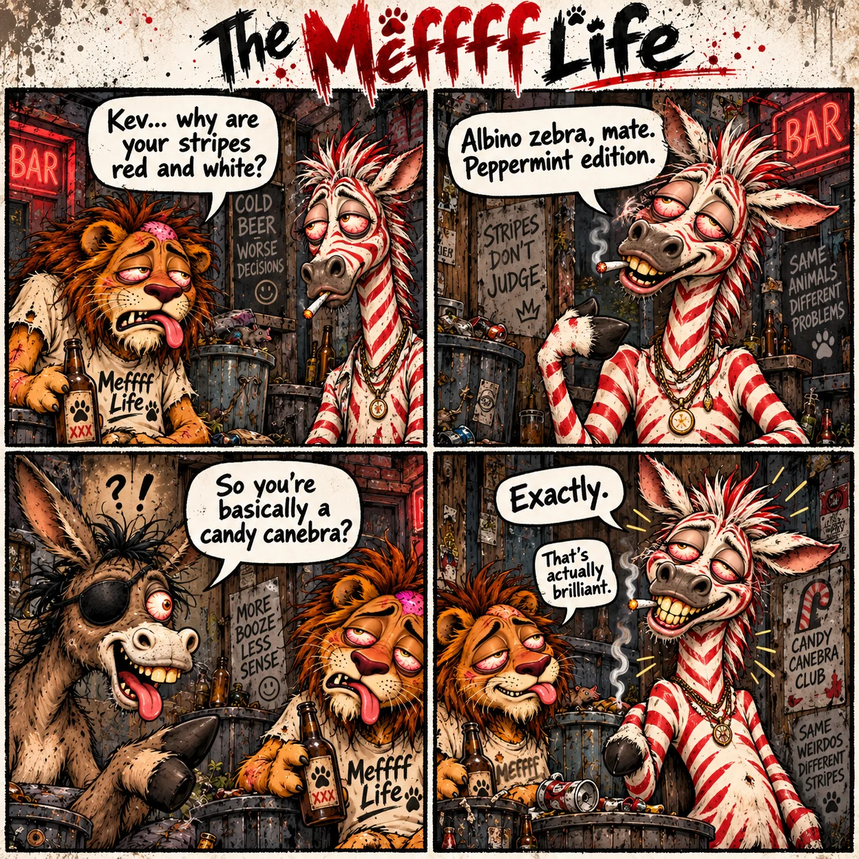 Candy-Striped Chaos at the Bar comic